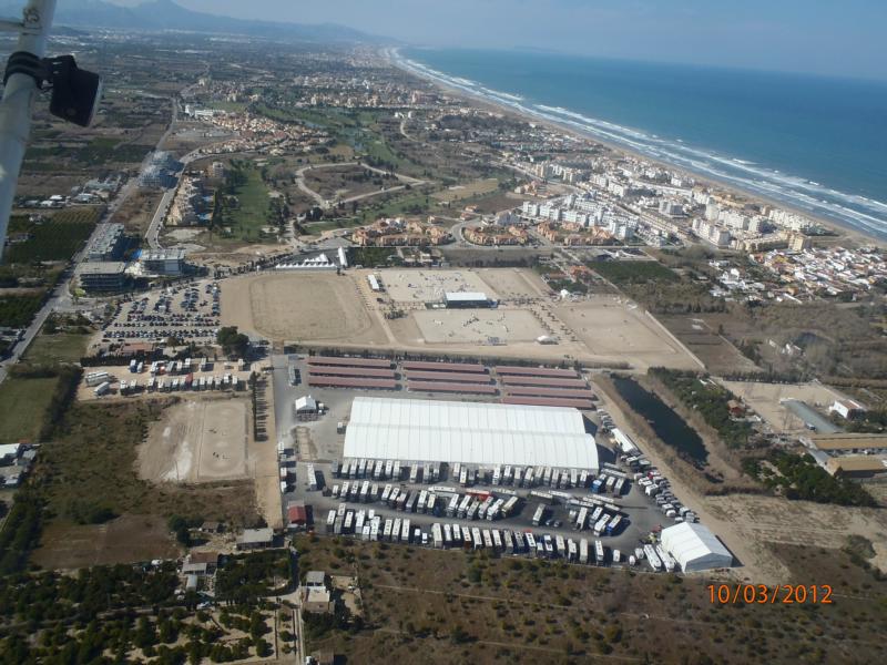 Panoramic aerial view of the Oliva Nova facility with several Risohorse® competition arenas